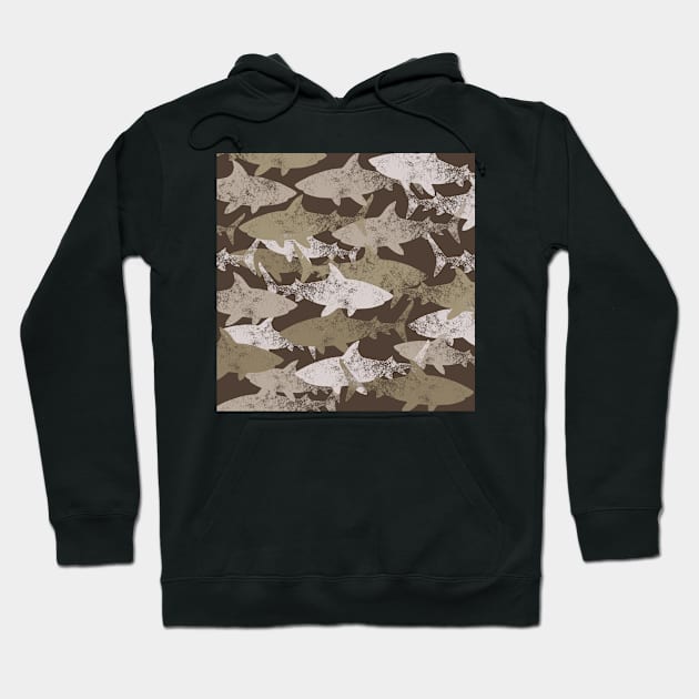 shark pattern vintage Hoodie by hatem